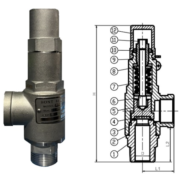 STAINLESS STEEL 316 SAFETY VALVE FGX-SNS